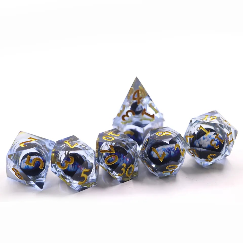 Sharp Edged Royal Blue with Moving Eye Dice