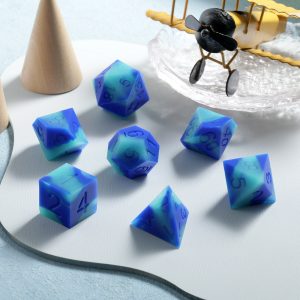 Blue and Teal Glow in the Dark Silicone Dice