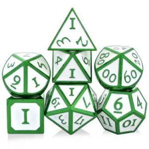 Solid Metal Green with White Dice