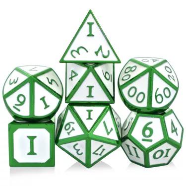 Solid Metal Green with White Dice
