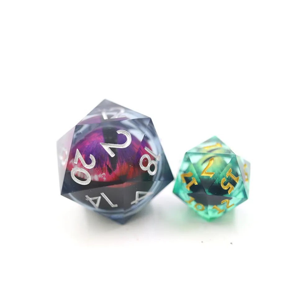 33mm D20 Chonk Hot Red Moving Eye Dice