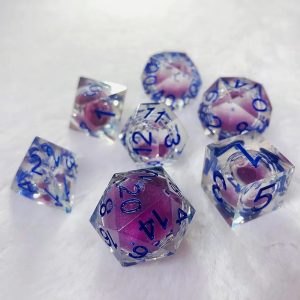 Sharp Edged with Purple Liquid Core Dice