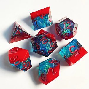 Sharp Edged Red Mylar Dice