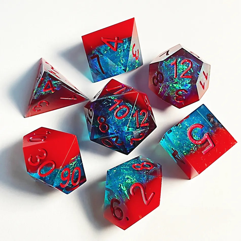 Sharp Edged Red Mylar Dice