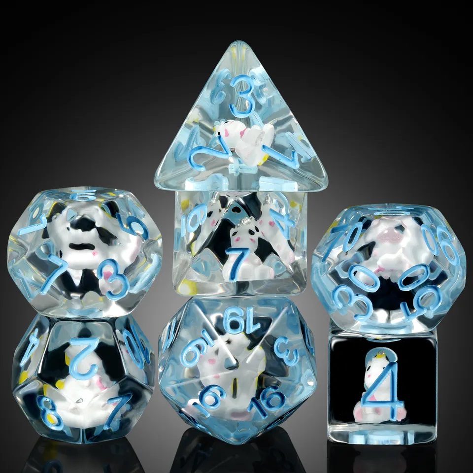 Unicorn Novelty Dice Set - Blue