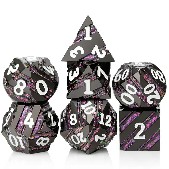 Solid Metal Black Metal with Purple Mica Stripes