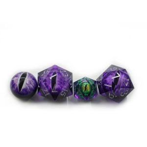 33mm D20 Chonk Violet Moving Eye Dice