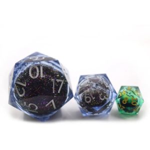 50mm Oversize D20 Chonk Sky Blue Mixed Mica