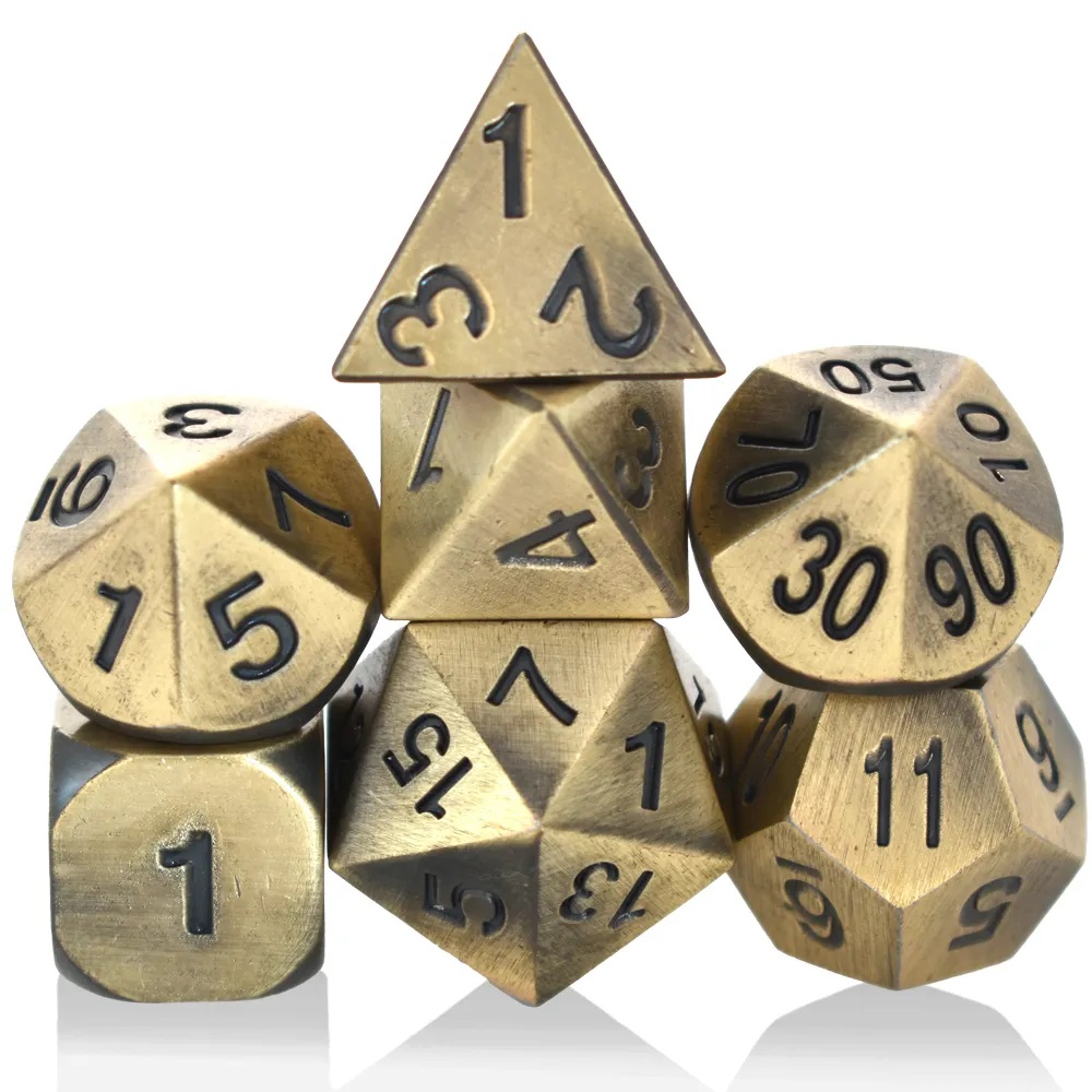 Solid Metal Bronze Dice