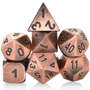 Solid Metal Red Copper Dice