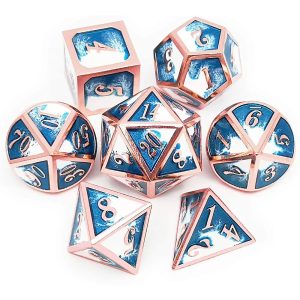 Elven Frost Rose Gold Metal Dice
