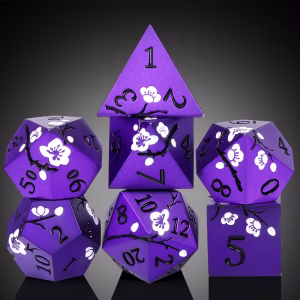 Solid Metal Purple Sakura Dice