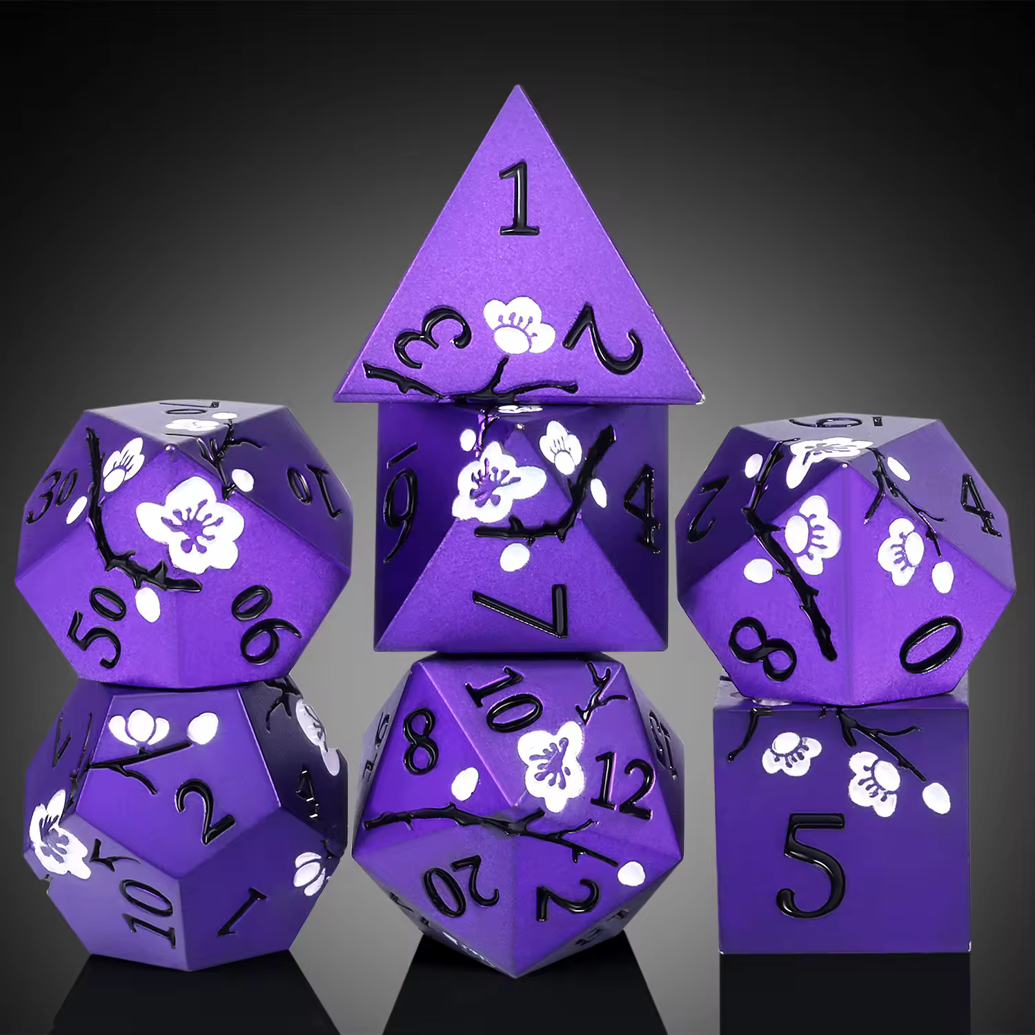 Solid Metal Purple Sakura Dice