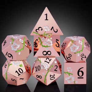 Solid Metal Rose Gold Sakura Dice