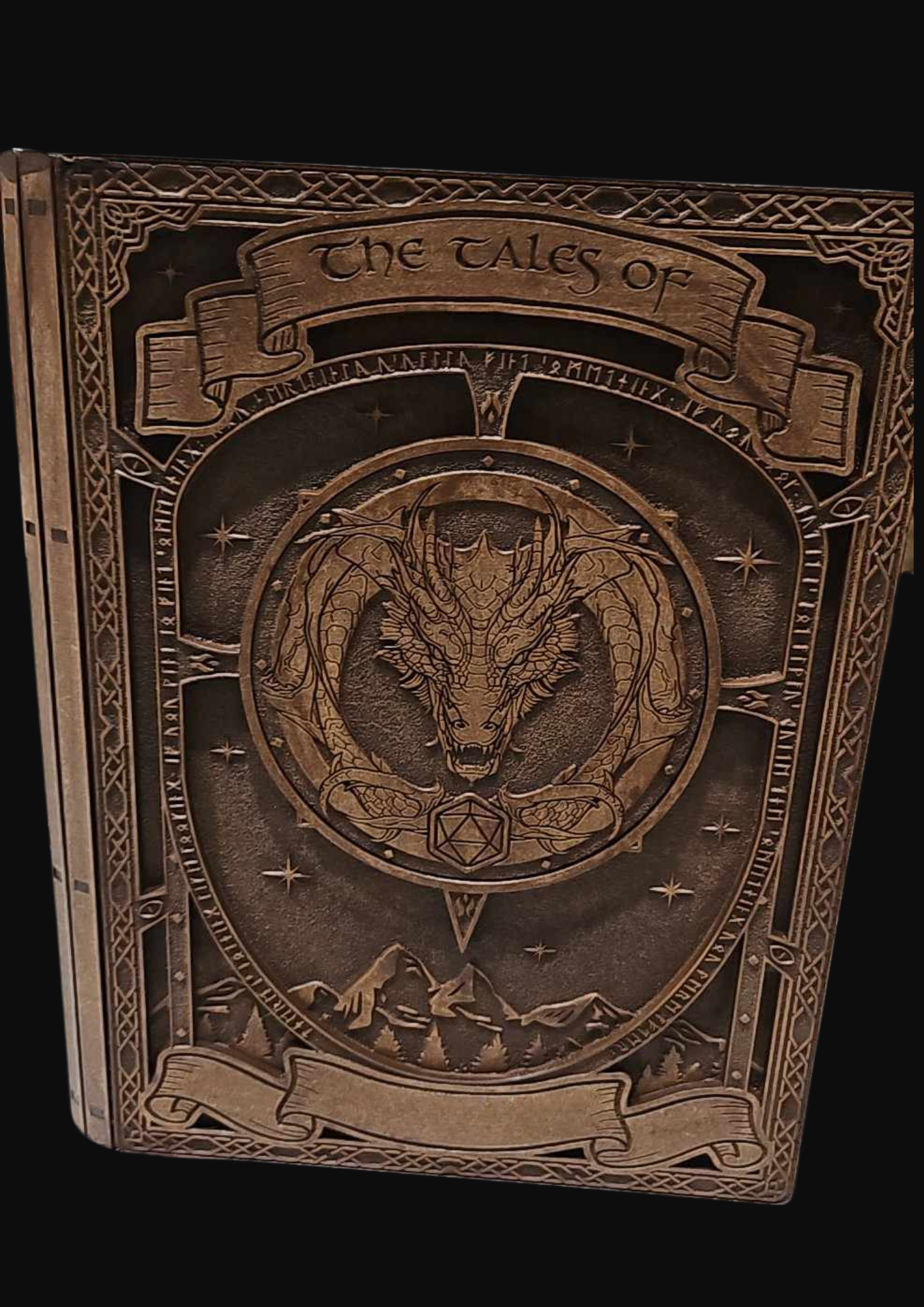 Mystical Tome: Dragon Engraved Wooden Dice Storage Box - Image 6