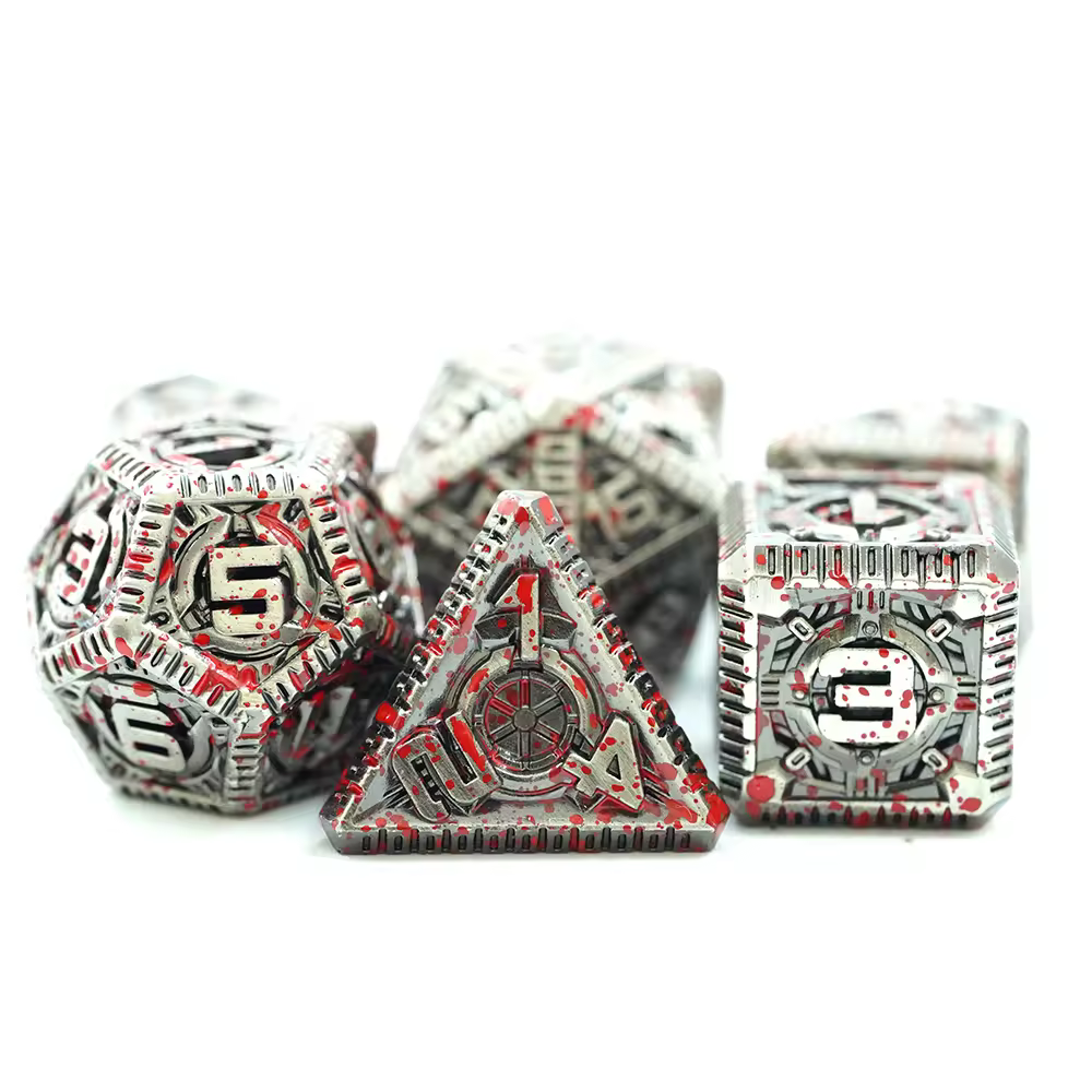 Solid Metal Blood Stained Mechanus Dice - Image 2