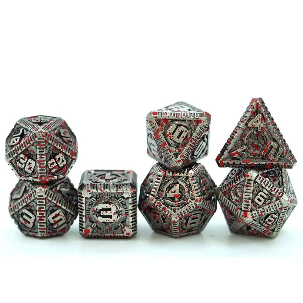 Solid Metal Blood Stained Mechanus Dice