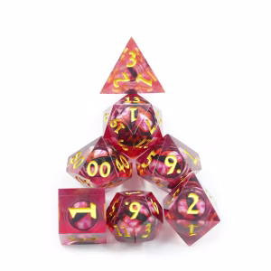 Fire Dragon Eye Liquid Core Dice Set