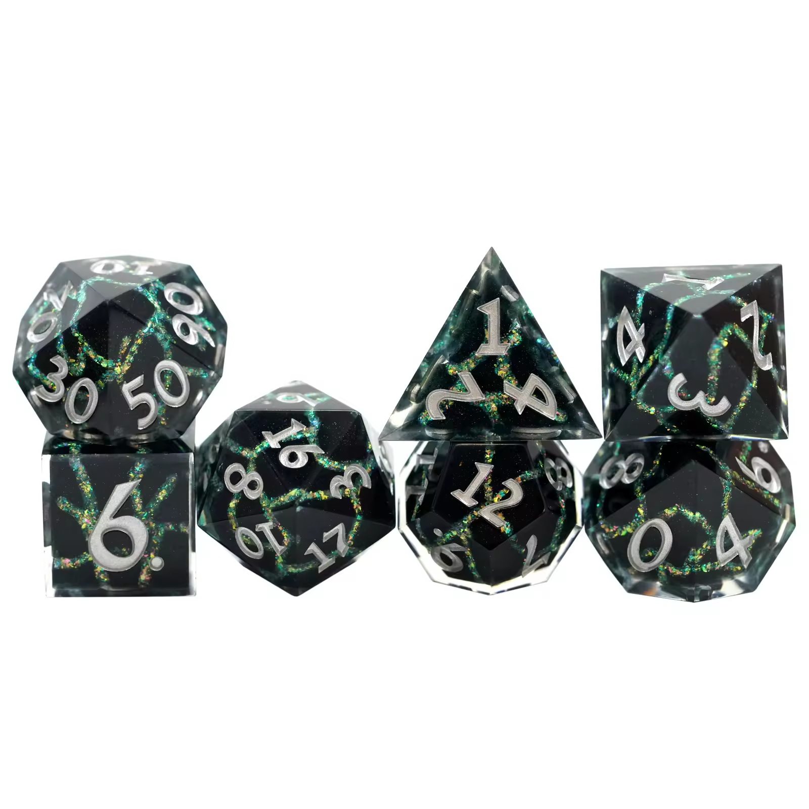 Sharp Edged Emerald Mica Crack Dice - Image 2