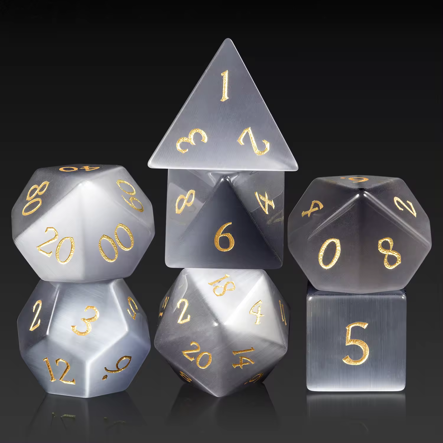Grey Opal Dice