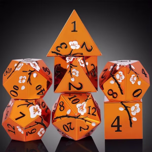 Solid Metal Orange Sakura Dice