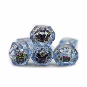 Sky Blue Mixed Mica Liquid Core Dice