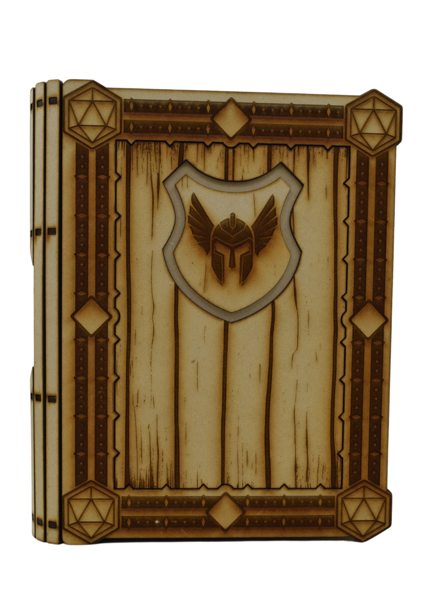 Class Shield Tome: Customisable Wooden Dice Storage Box