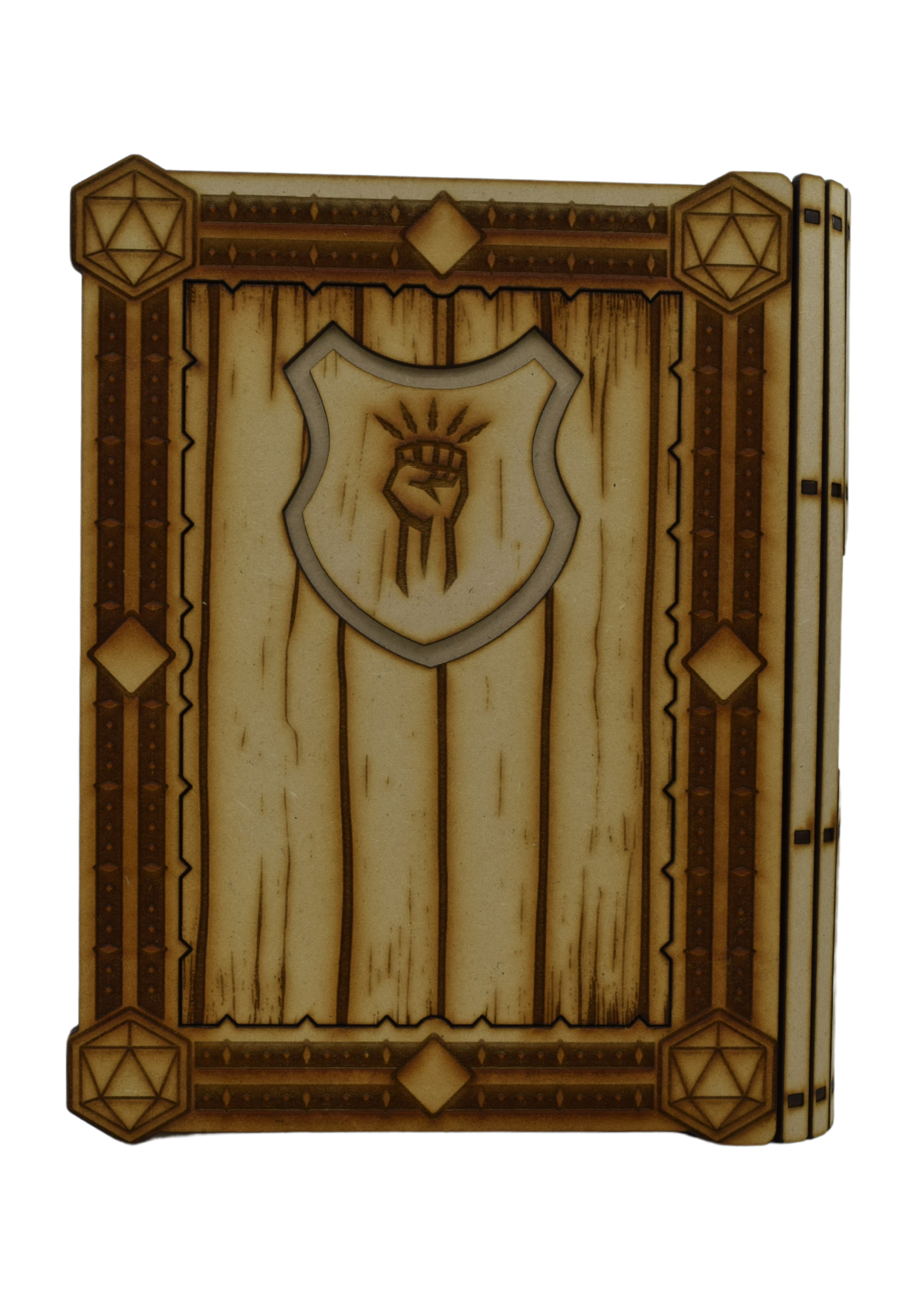 Class Shield Tome: Customisable Wooden Dice Storage Box - Image 2