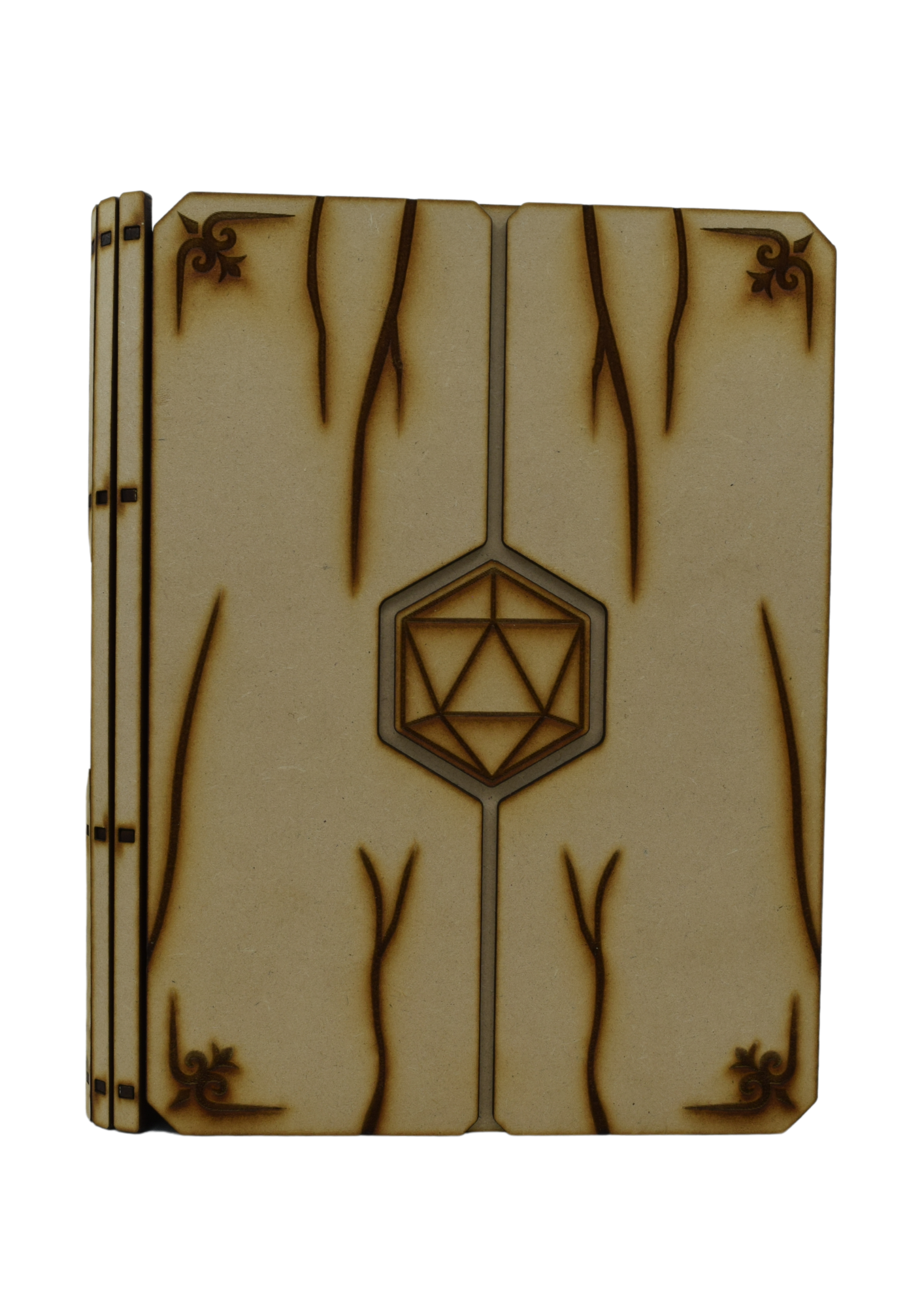 Critical Hit Tome: Engraved Wooden Dice Storage Box