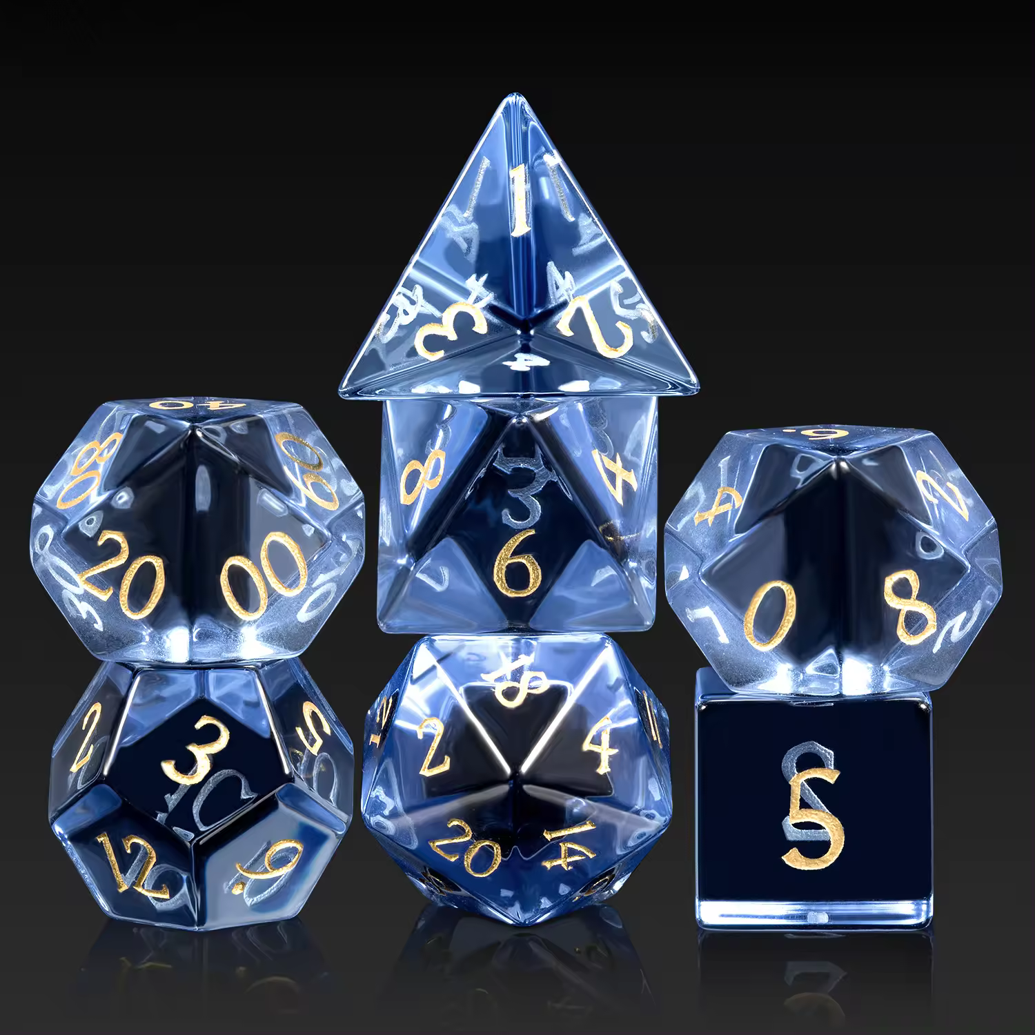 Blue Zircon Glass Dice