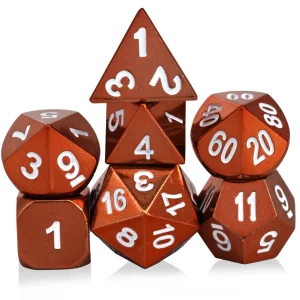 Solid Metal Orange Dice