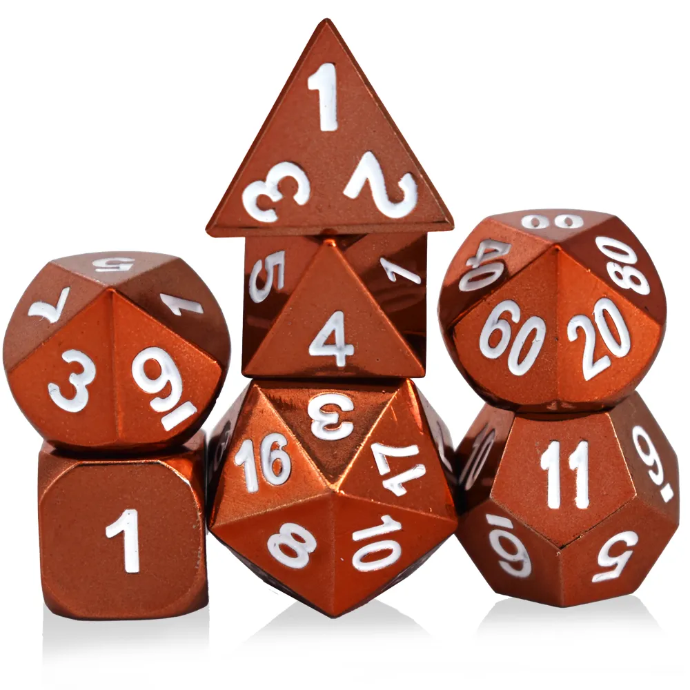 Solid Metal Orange Dice