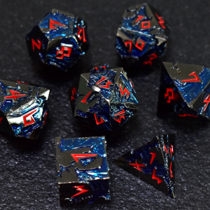 Eclipsed Blue Glacier Dragon Dice with Red Numbers