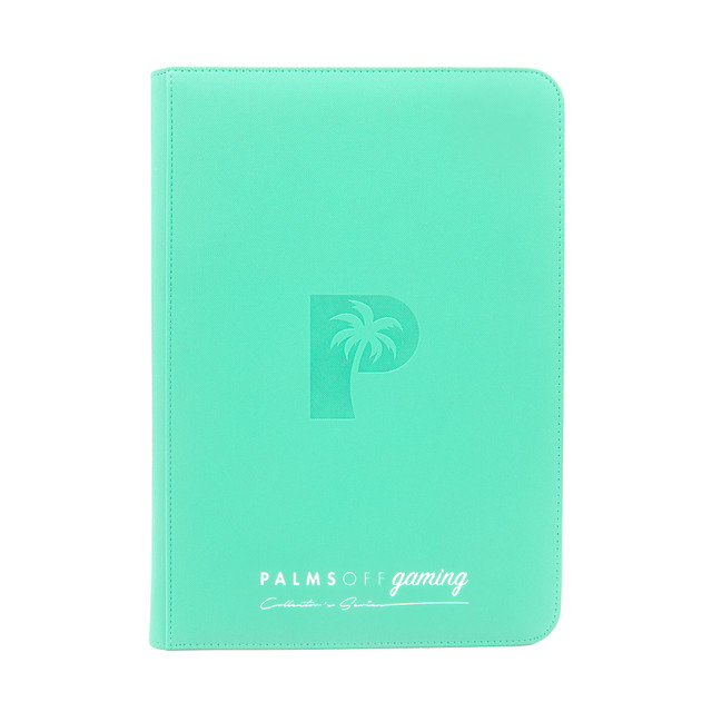 Palms Off Gaming - Collector's Series Top Loader Zip Binder - 9 pocket - 216 slots - CLEAR - Turquoise