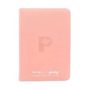 Palms Off Gaming - Collector's Series Top Loader Zip Binder - 9 pocket - 216 Slots - CLEAR - Pink