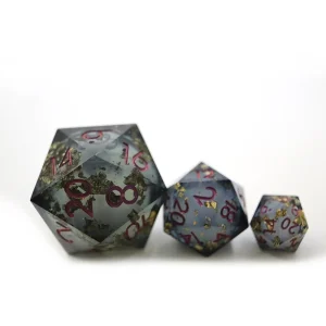 50mm Oversize D20 Chonk Black Gold Foil Liquid Core