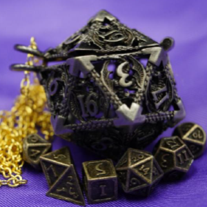 Antique Silver D20 Dragon Necklace