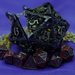 Black D20 Dragon Necklace
