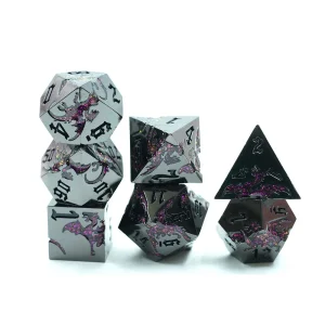Obsidian Glow Dragons Dice Set