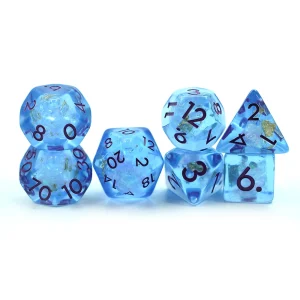Blue and Gold Foil Dice Set