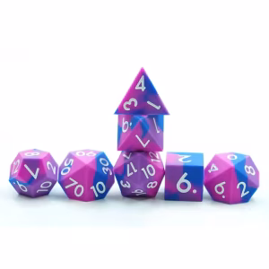 Pink, Purple and Blue Silicone Dice