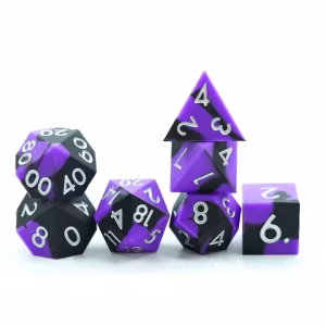 Purple and Black Silicone Dice