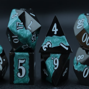 Solid Metal Turquoise Swirl Dice