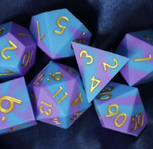 Purple and Blue Silicone Dice