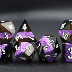 Solid Metal Purple Swirl Dice