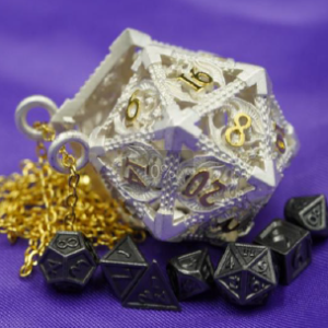 Silver D20 Dragon Necklace