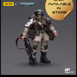 Warhammer Collectibles: 1/18 Scale Astra Militarum Cadian Command Squad Veteran with Medi-pack Figure