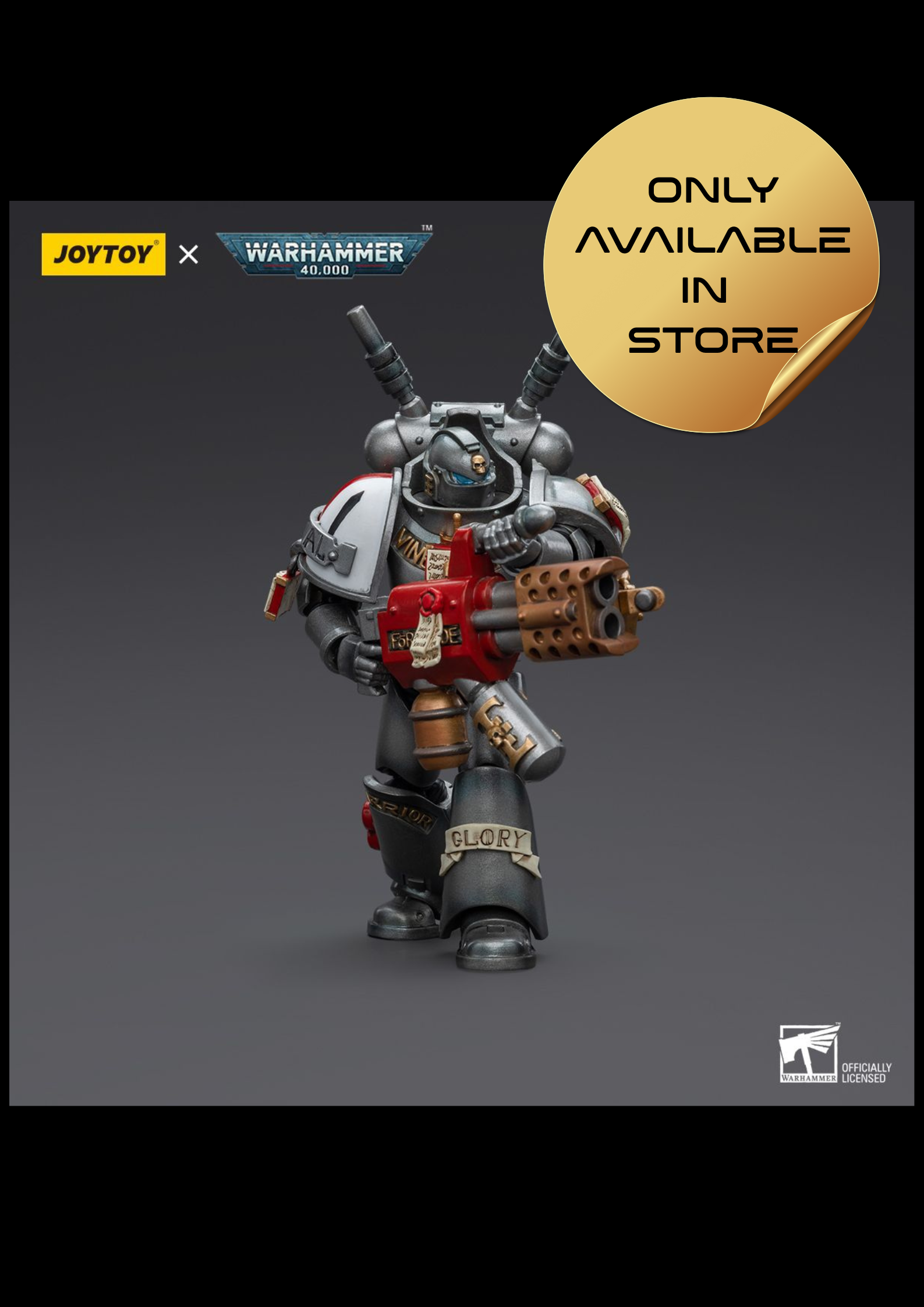 Warhammer Collectibles: 1/18 Scale Grey Knights Interceptor Squad Interceptor with Incinerator Figure