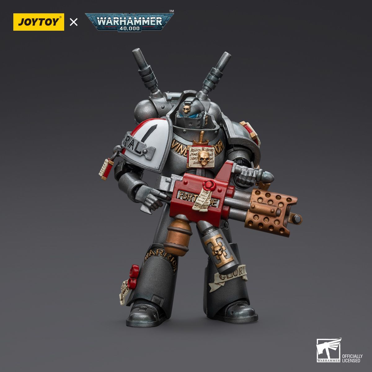 Warhammer Collectibles: 1/18 Scale Grey Knights Interceptor Squad Interceptor with Incinerator Figure - Image 3