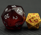 30mm D20 Chonk Red Diamond Face